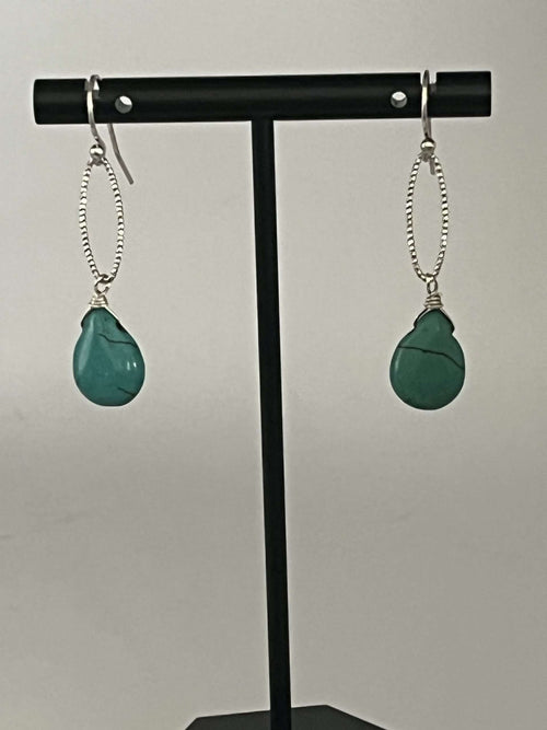 Barse 'Sky Fall' Earrings-Turquoise Magnesite