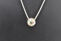 SU Thailand Sterling Silver Gemstone Globe Pendant Necklace