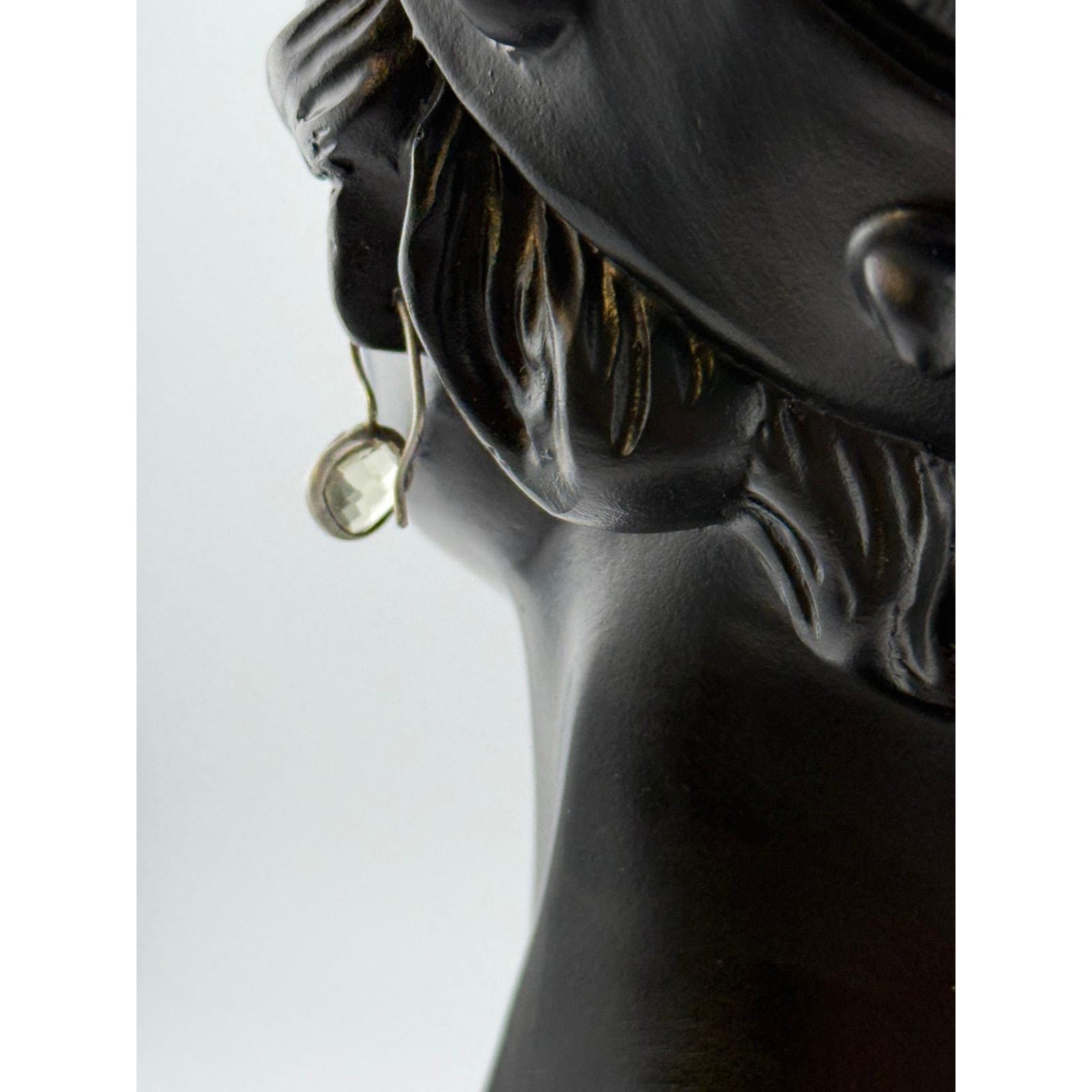 Jane Diaz Small Faceted Organic Stone Drops Dangle Earrings