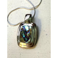 Vintage SS Abalone Shell Pendant Necklace