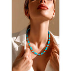 Navajo Artist Mary W Roanhorse Coral and Magnesite Necklace
