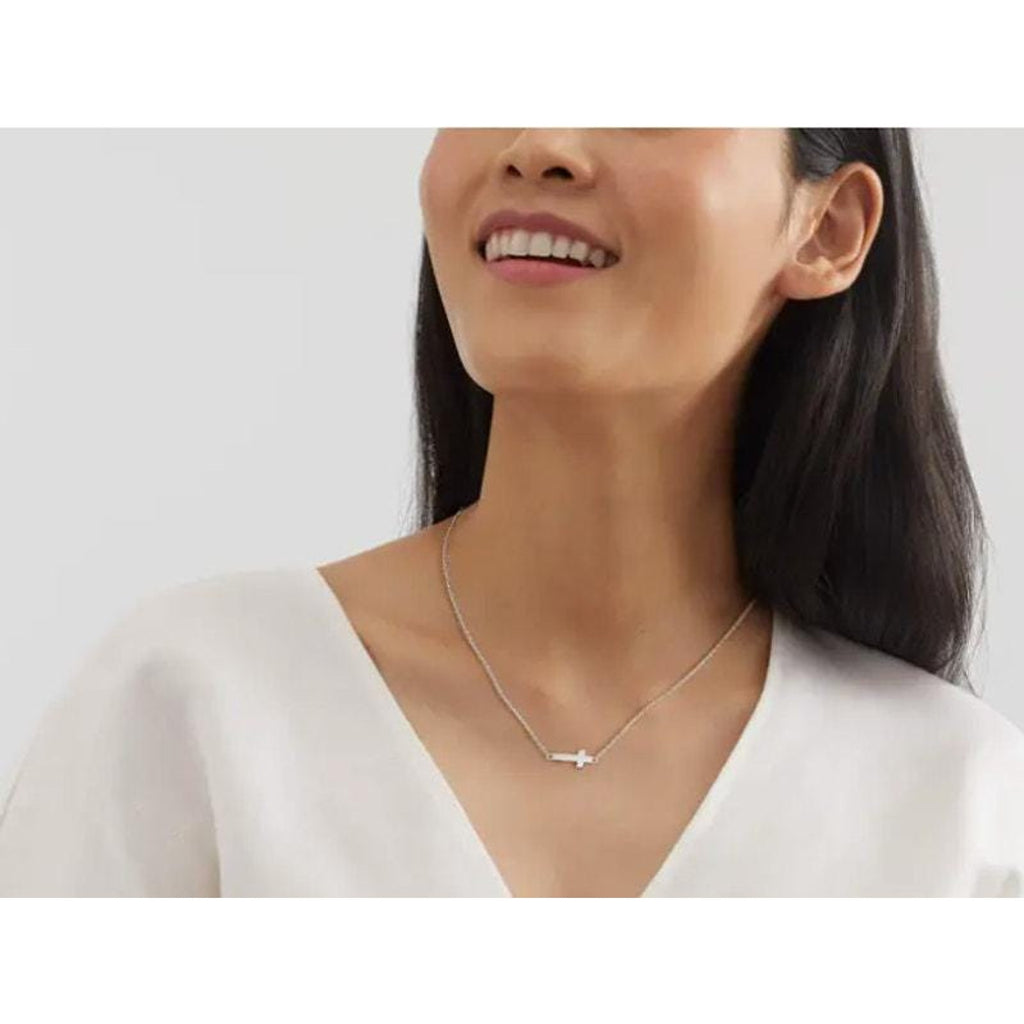 Silpada 'Simplex Cross' Horizontal Cross Necklace in Sterling Silver