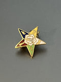 Vintage Gold Free Mason Eastern Star Enamel Pin