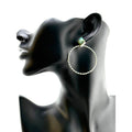 Turquoise Sterling Silver Hoop Post Earrings