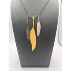 Michael Michaud Feather Tricolor Pendant On Chain - 20"