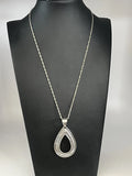 Silpada 925 Sterling Silver Tear Drop Textured Pendant Necklace