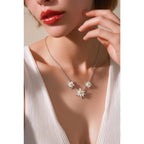 Michael Michaud 16-18" Edelweiss White Pendant Gold Necklace