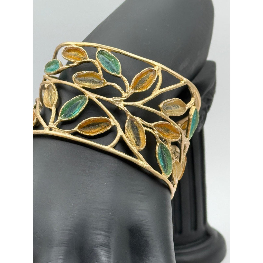 Michael Vincent Michaud 18K Gold Plated Multi-Sage Cuff Bracelet