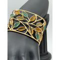 Michael Vincent Michaud 18K Gold Plated Multi-Sage Cuff Bracelet