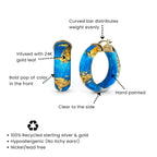 Gold & Honey Mini Gold Leaf Lucite Hoop Earrings