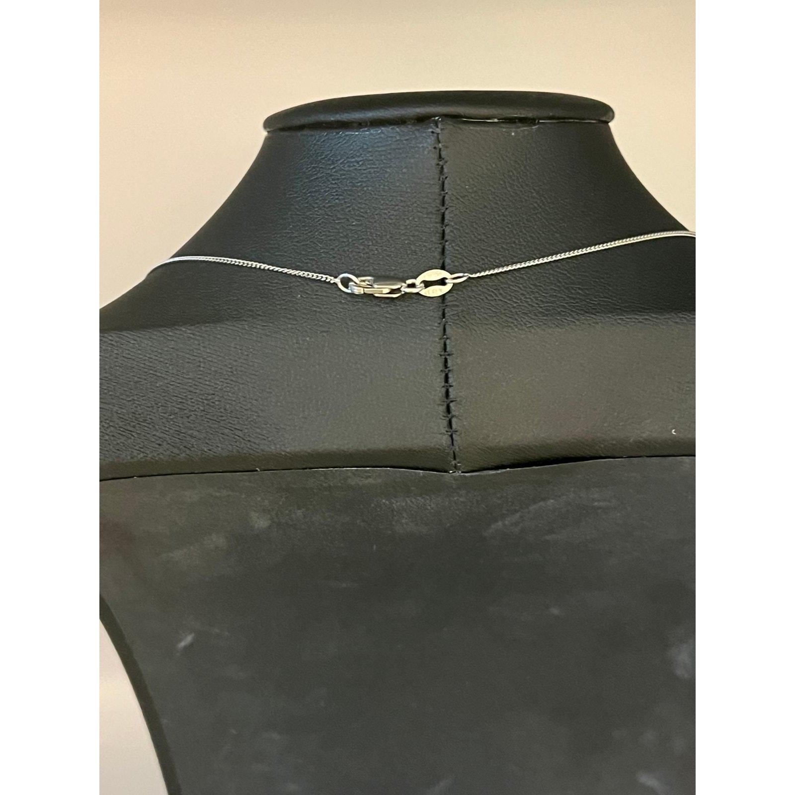 Sterling silver marcasite onyx cabochon pendant necklace