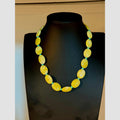 Native American Carved Lemon Jade and Turquoise Necklace