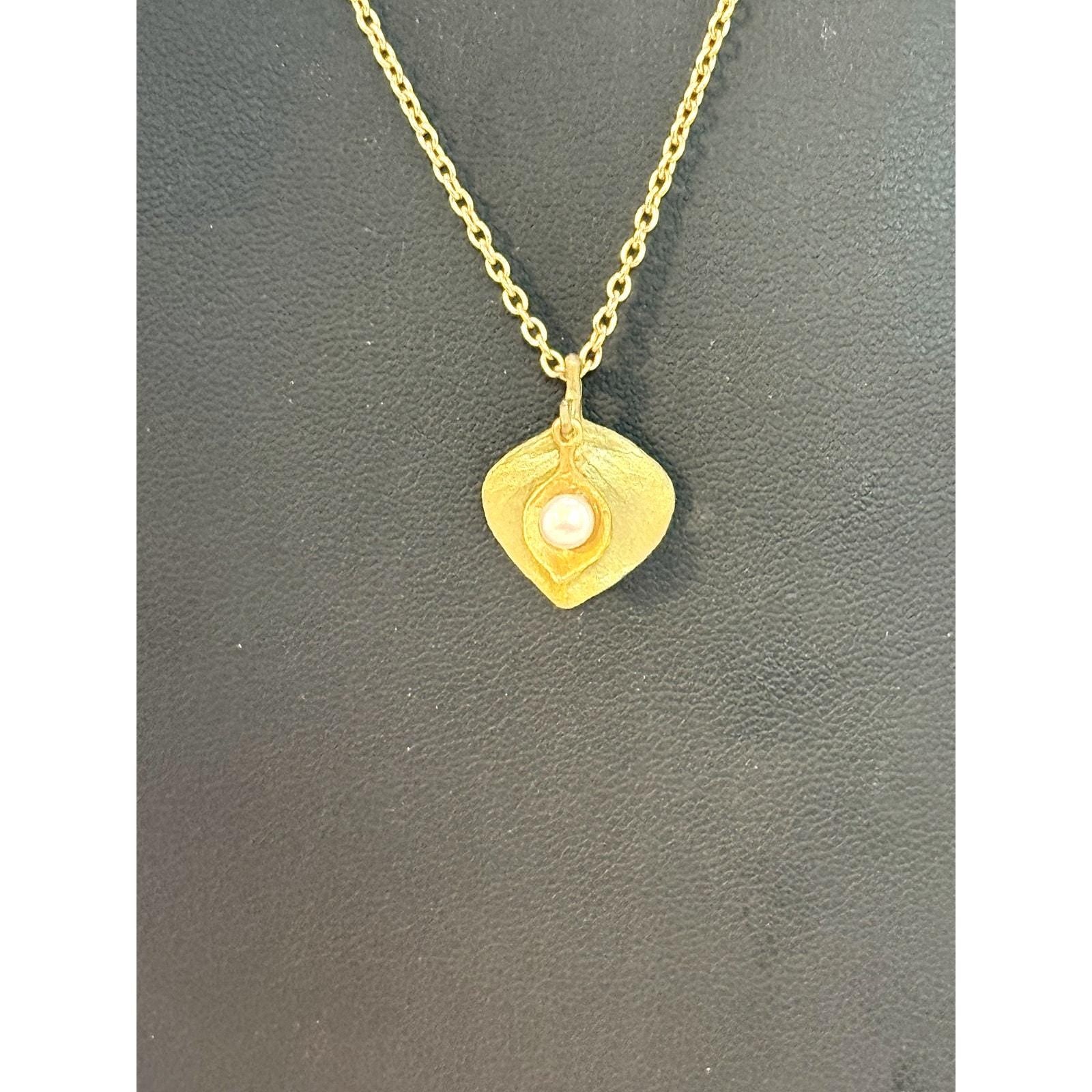 Michael Michaud Round Leaf Eucalyptus Pendant Necklace