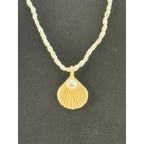 Michael Michaud Sea Scallop Pendant on Fresh Water Pearl Necklace