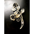Vintage 925 Sterling Silver Mid-50s Floral Brooch