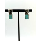 Beautiful Sterling Silver Geometric Blue Howlite Dangle Earrings
