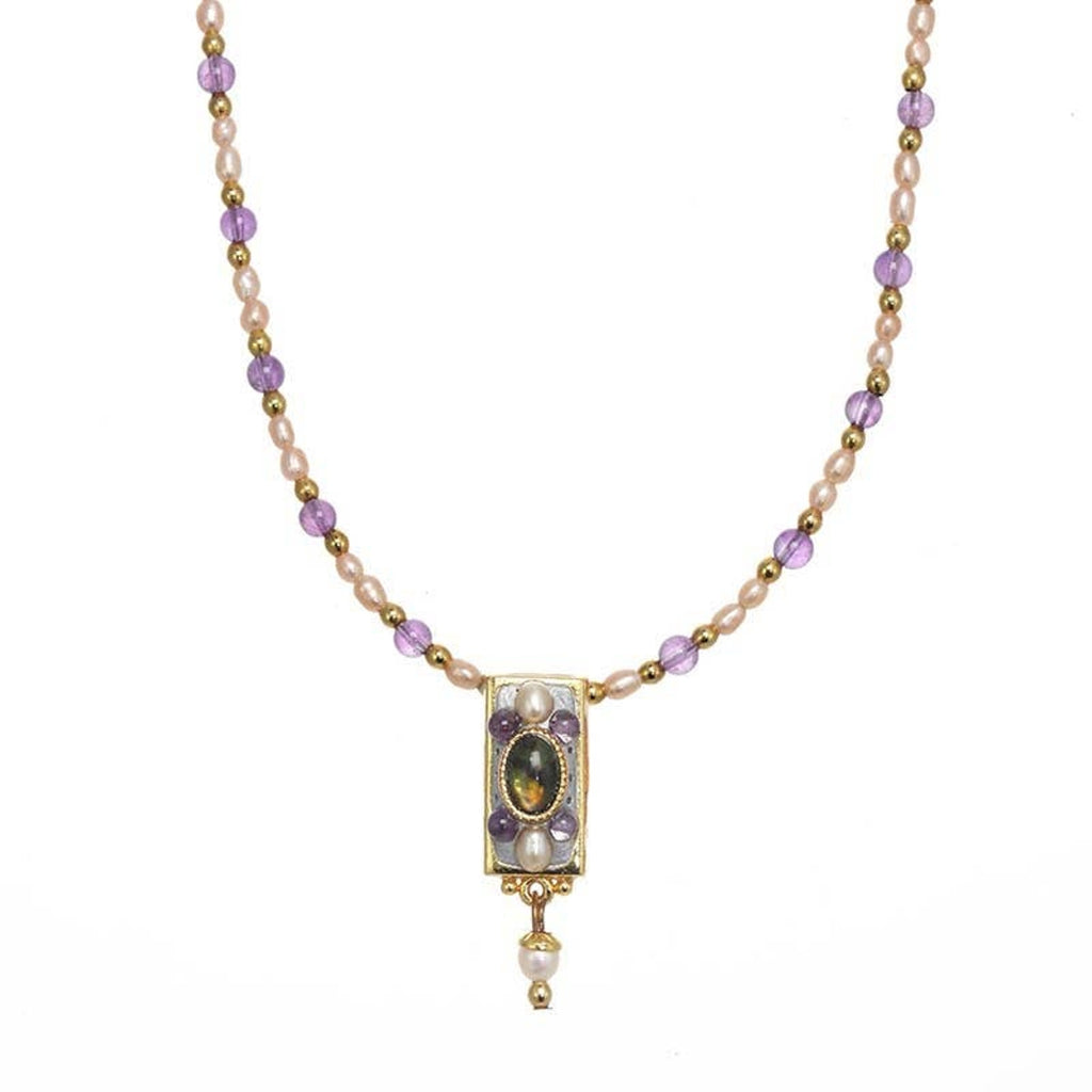 Michal Golan Amethyst Bar Necklace
