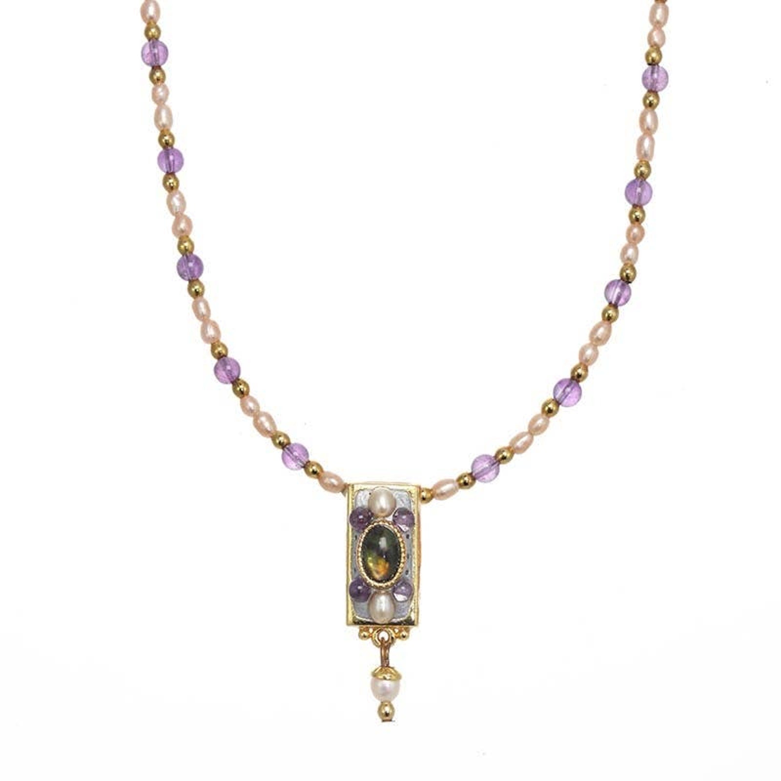 Michal Golan Amethyst Bar Necklace