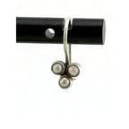 Jane Diaz Sterling Silver Dainty White Pearl Clover Drop Earring