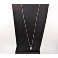 SU Italy Sterling Silver Solitaire CZ Necklace
