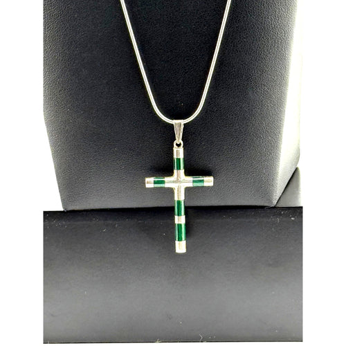 925 SS Rare Elbaite (Tourmaline) Cross Pendant Necklace
