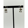 925 Sterling Silver GP Square CZ Wire Earrings - Sarasotabydesign