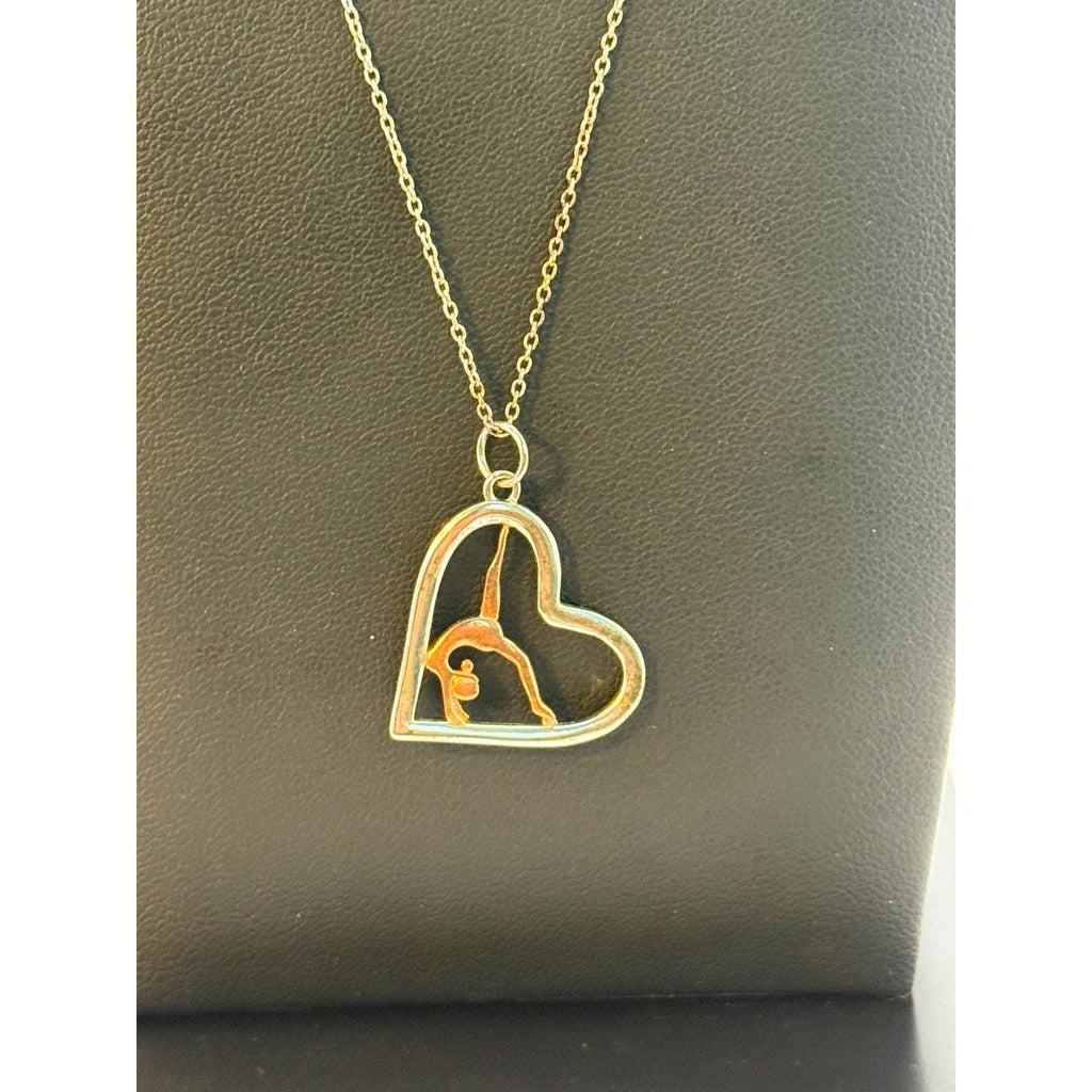 925 Sterling Silver Heart Gymnastics Pendant Necklace - Sarasotabydesign