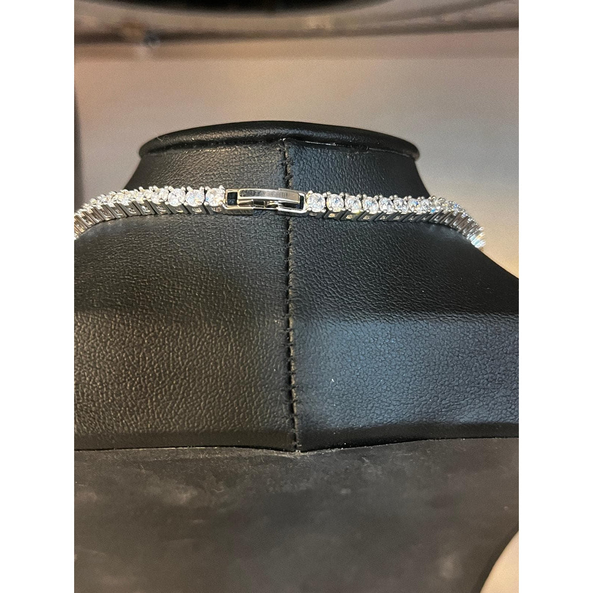 925 Sterling Silver Rhodium Plated Sahira 16 inch CZ Necklace - Sarasotabydesign