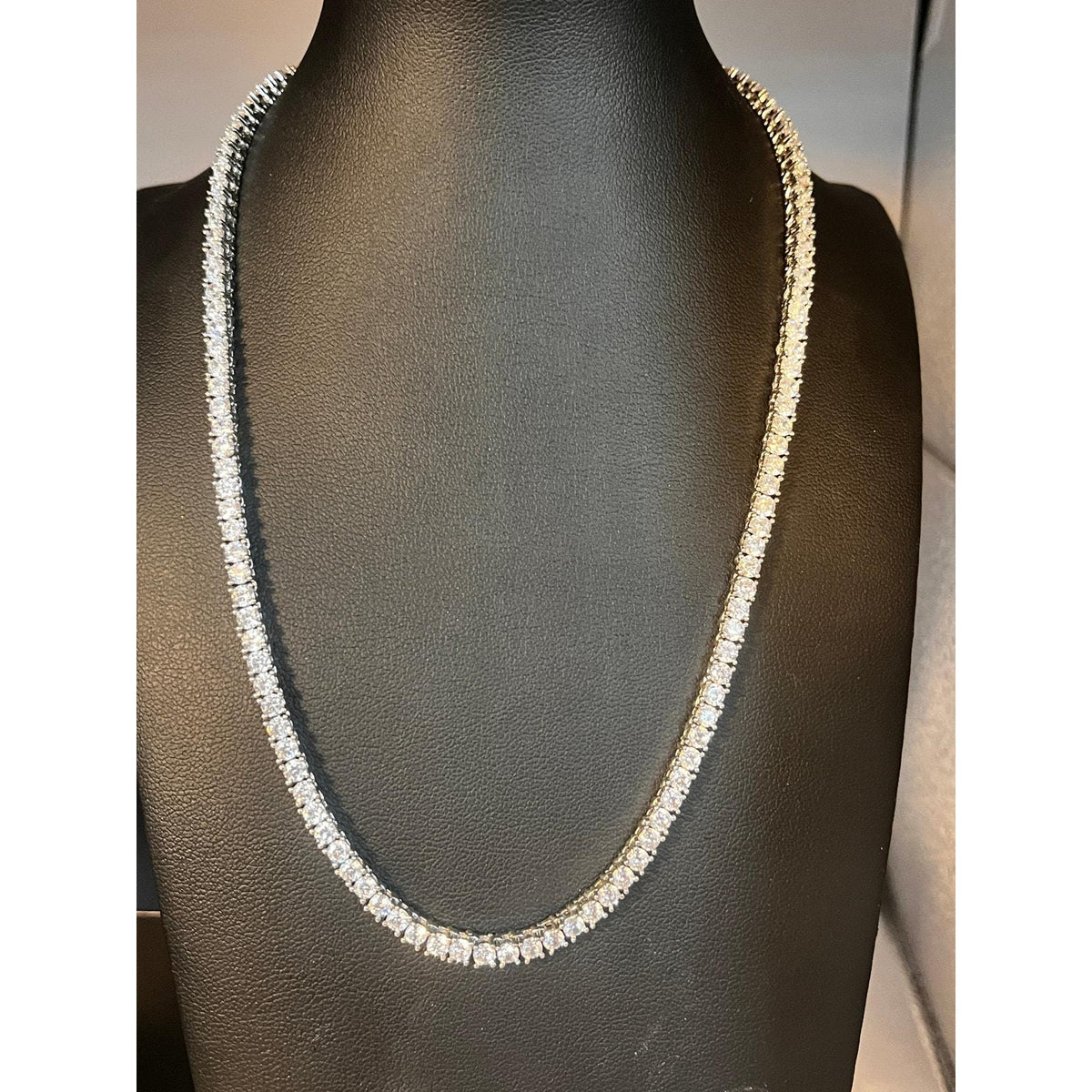 925 Sterling Silver Rhodium Plated Sahira 16 inch CZ Necklace - Sarasotabydesign