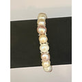 Multicolor round shape cultured freshwater pearl bracelet