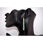 Catherine Weitzman Gold Filled Turquoise Fringe Dangle Earrings