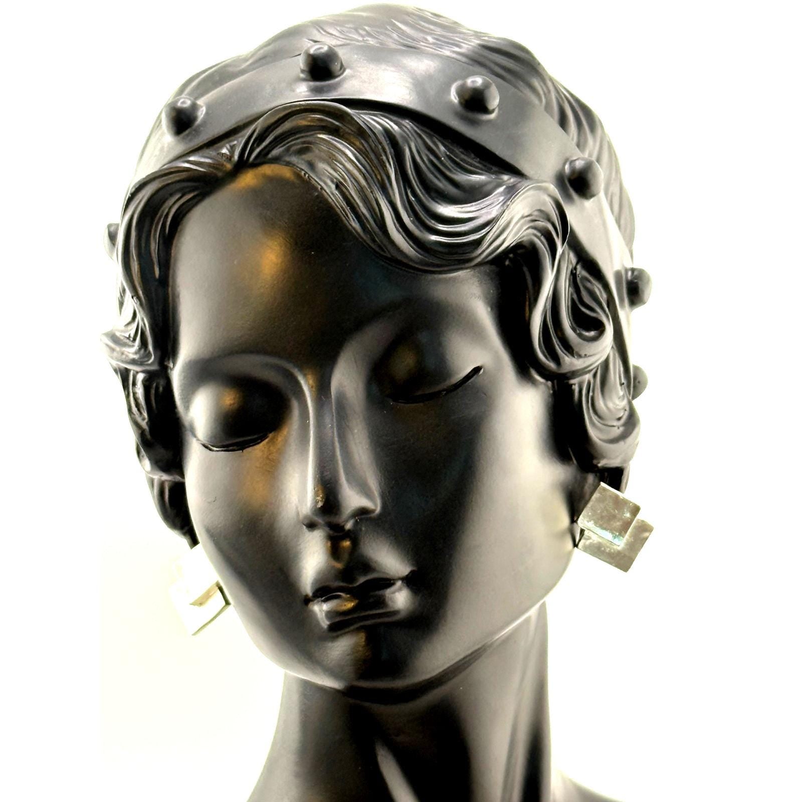 Karine Sultan Sterling Double Square Stud Earrings