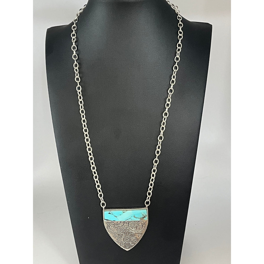 In Bloom Genuine Turquoise and Sterling Silver Necklace