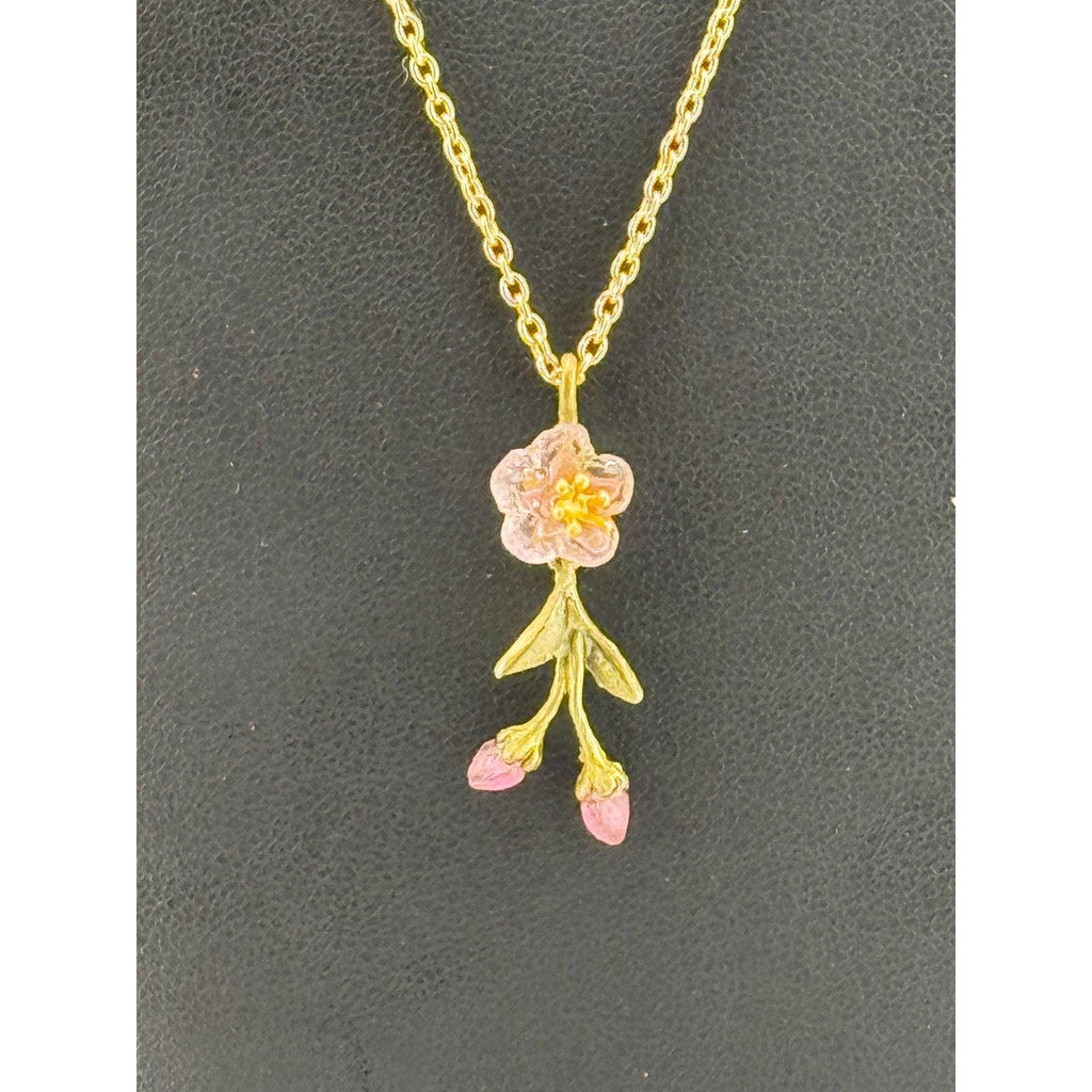Michael Michaud Peach Blossom Dainty Drop Pendant Necklace