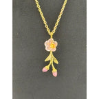 Michael Michaud Peach Blossom Dainty Drop Pendant Necklace