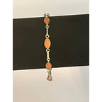 950 Sterling silver marquise shape bezel set jasper bracelet - Sarasotabydesign