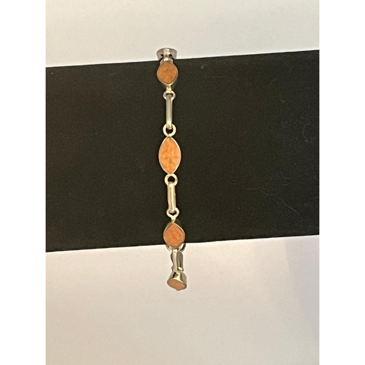 950 Sterling silver marquise shape bezel set jasper bracelet - Sarasotabydesign