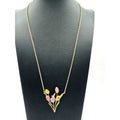 Michael Michaud Cast Glass Multi-Color Tulip Necklace