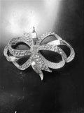 Vintage Rhinestone Bow Brooch Signed Gerry's