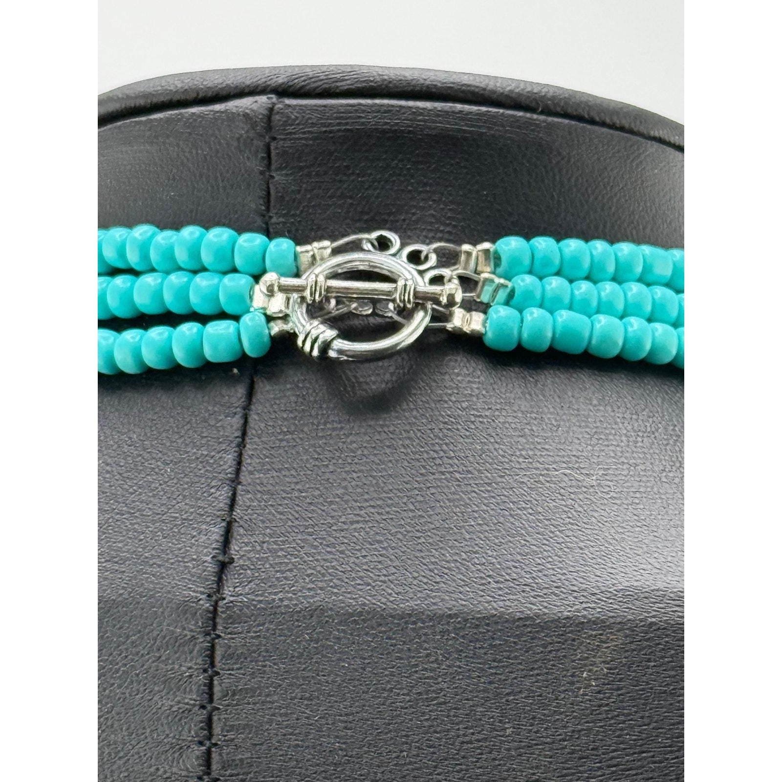 Navajo Mary W Roanhorse Multi Strand Glass Bead Choker Necklace