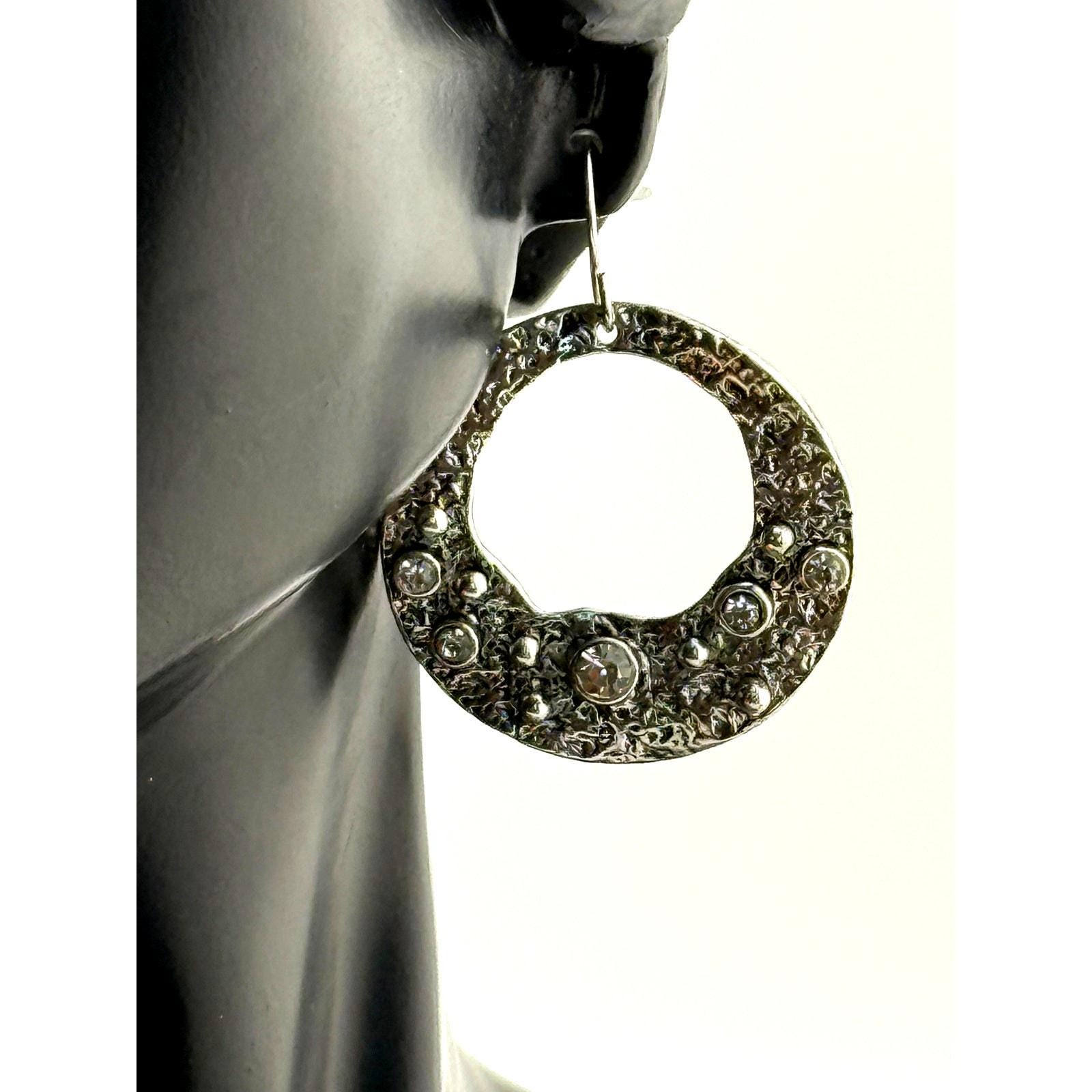 Karine Sultan Embellished Circle Drop Dangle Earrings
