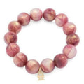 Chunky Iridescent Bead Stretch Bracelet Berry