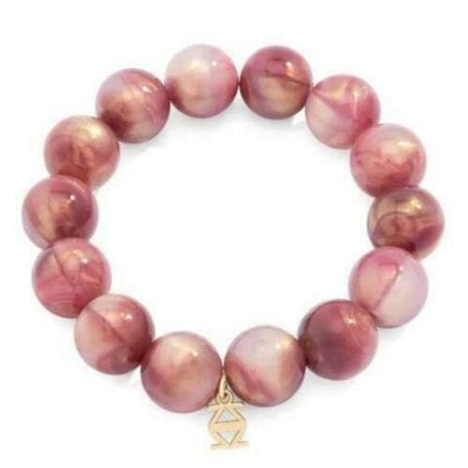 Chunky Iridescent Bead Stretch Bracelet Berry