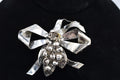 Vintage Signed Hobe Sterling Silver Large Floral Bow 1940's Brooch