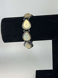 Vintage Eight Faceted Faux Citrine in Silver Tone Setting