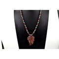 Navajo Mary W. Roanhorse Carved Jasper Leaf Pendant Necklace