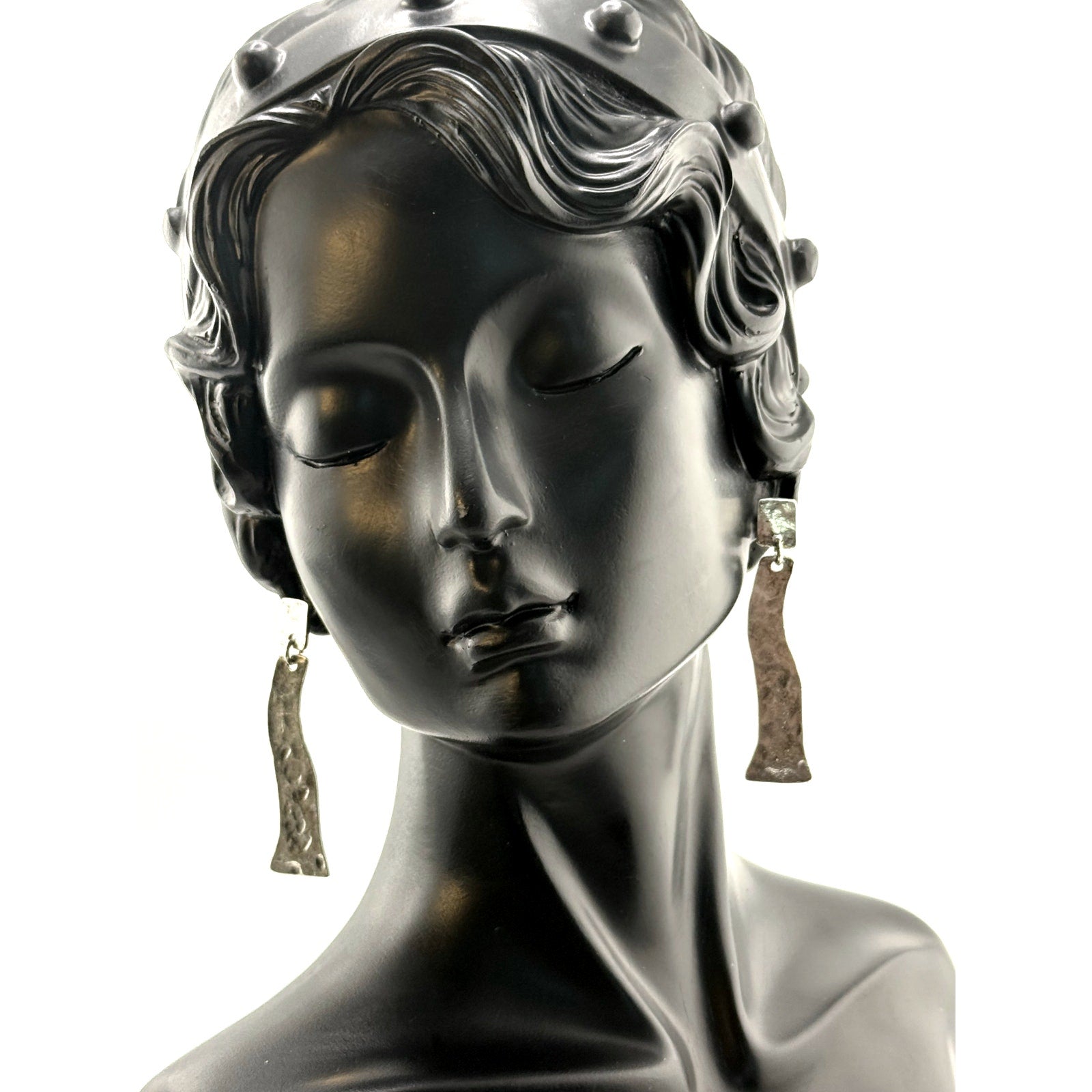 Karine Sultan Hammered Dangle Drop Earrings