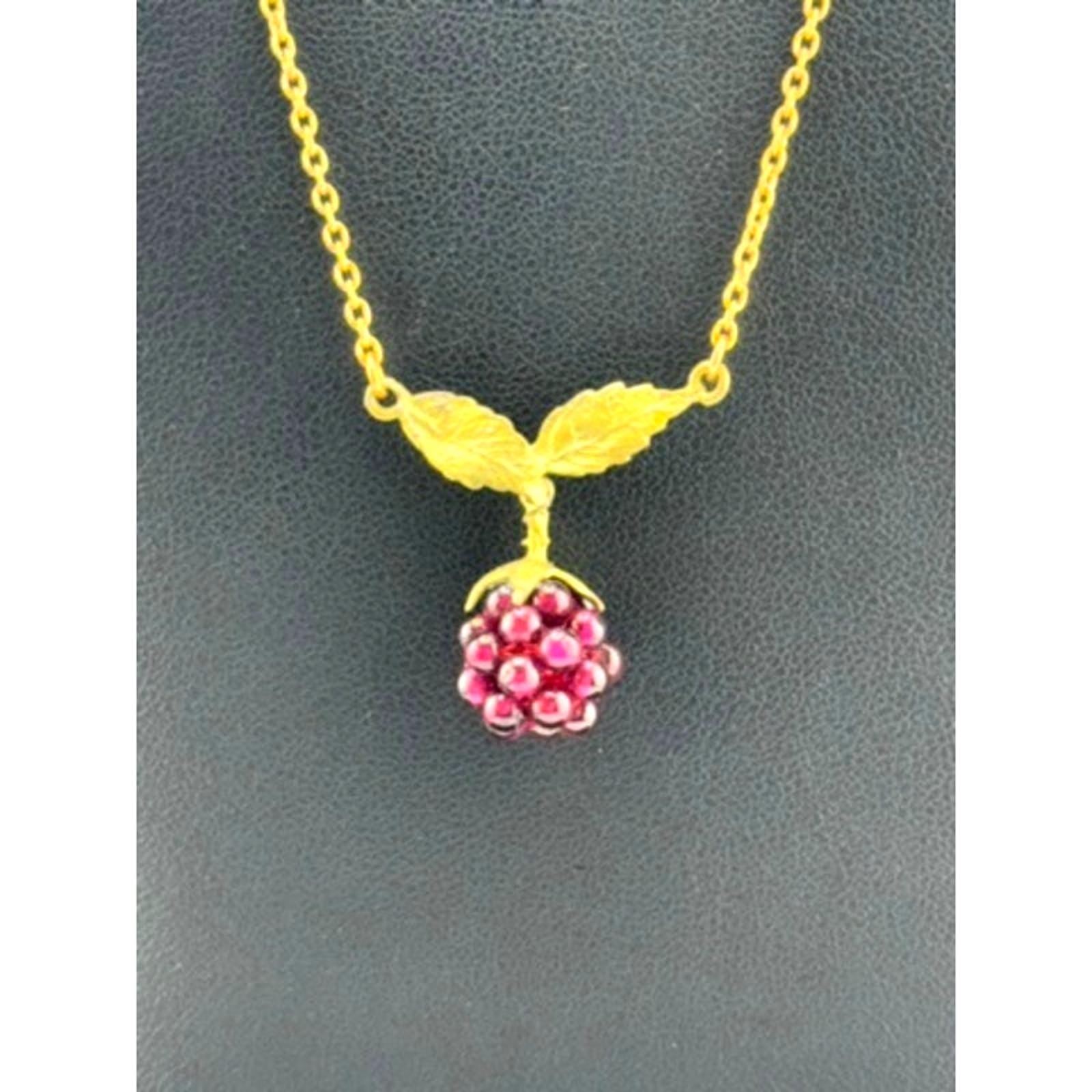Michael Michaud Raspberry Garnet Dainty Pendant Necklace