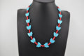 Navajo Mary W Roanhorse Carved Blue Howlite & Red Seed Bead Necklace