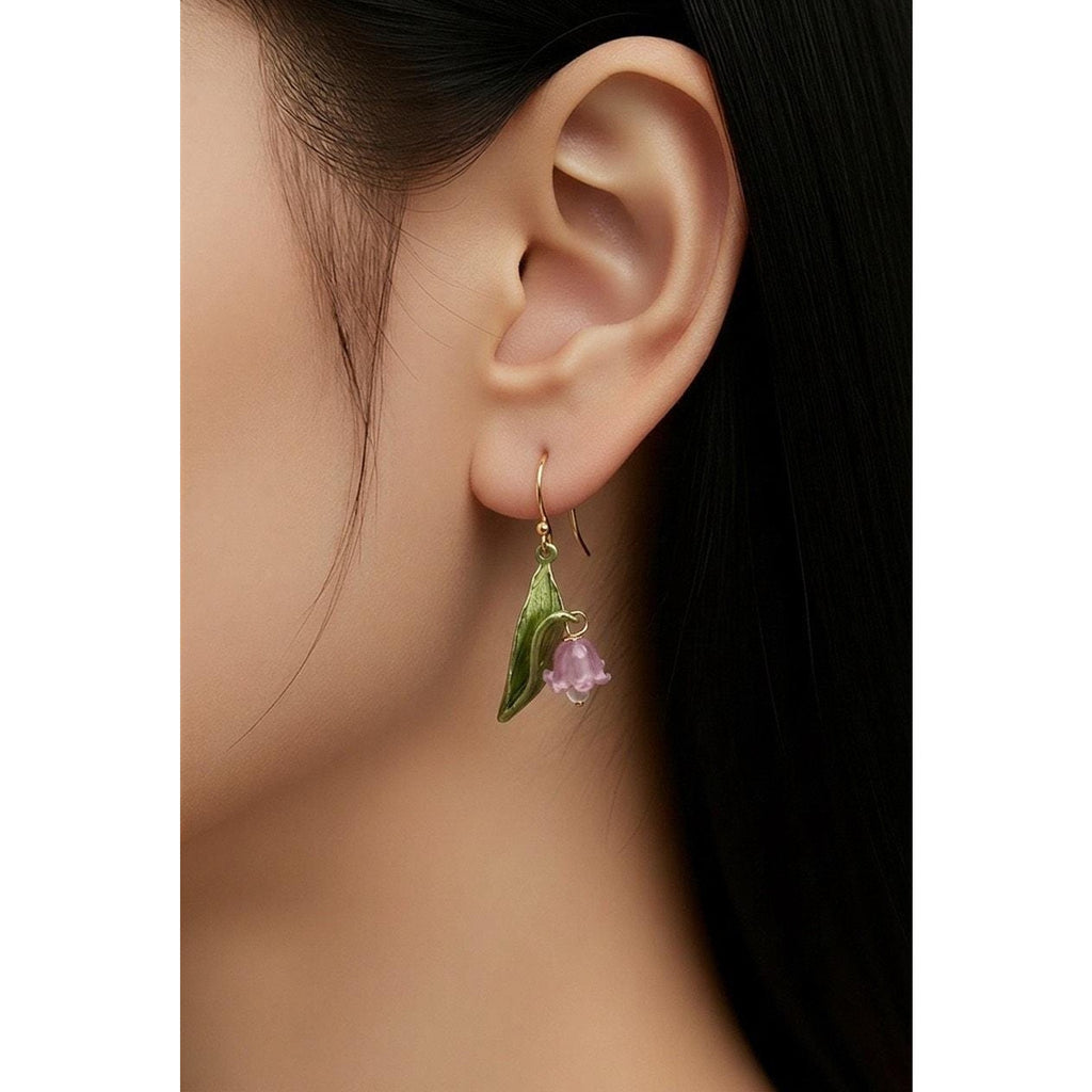 Michael Michaud Pink Lily of the Valley Wire Earrings